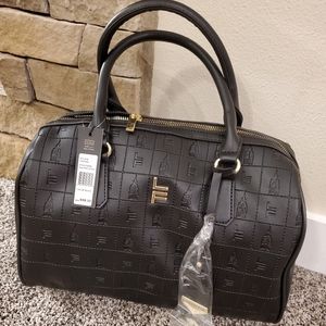 NWT London Fog Collection Black Anna Satchel